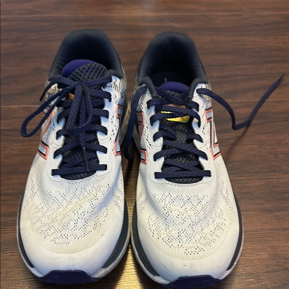 New Balance Fresh Foam 680 White and Purple/Blue women’s Athletic Shoes